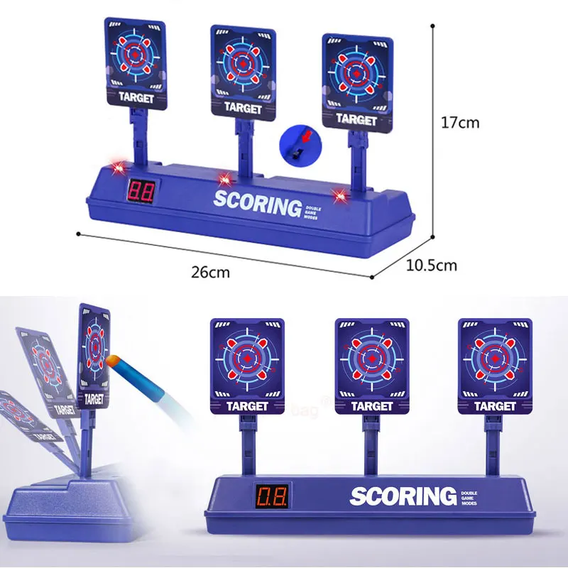 

Автоматический сброс электрического подсчета мишени гелевый шар мягкая пуля игрушка со звуком светильник Спорт на открытом воздухе CS игровое оборудование подарки для детей QG457