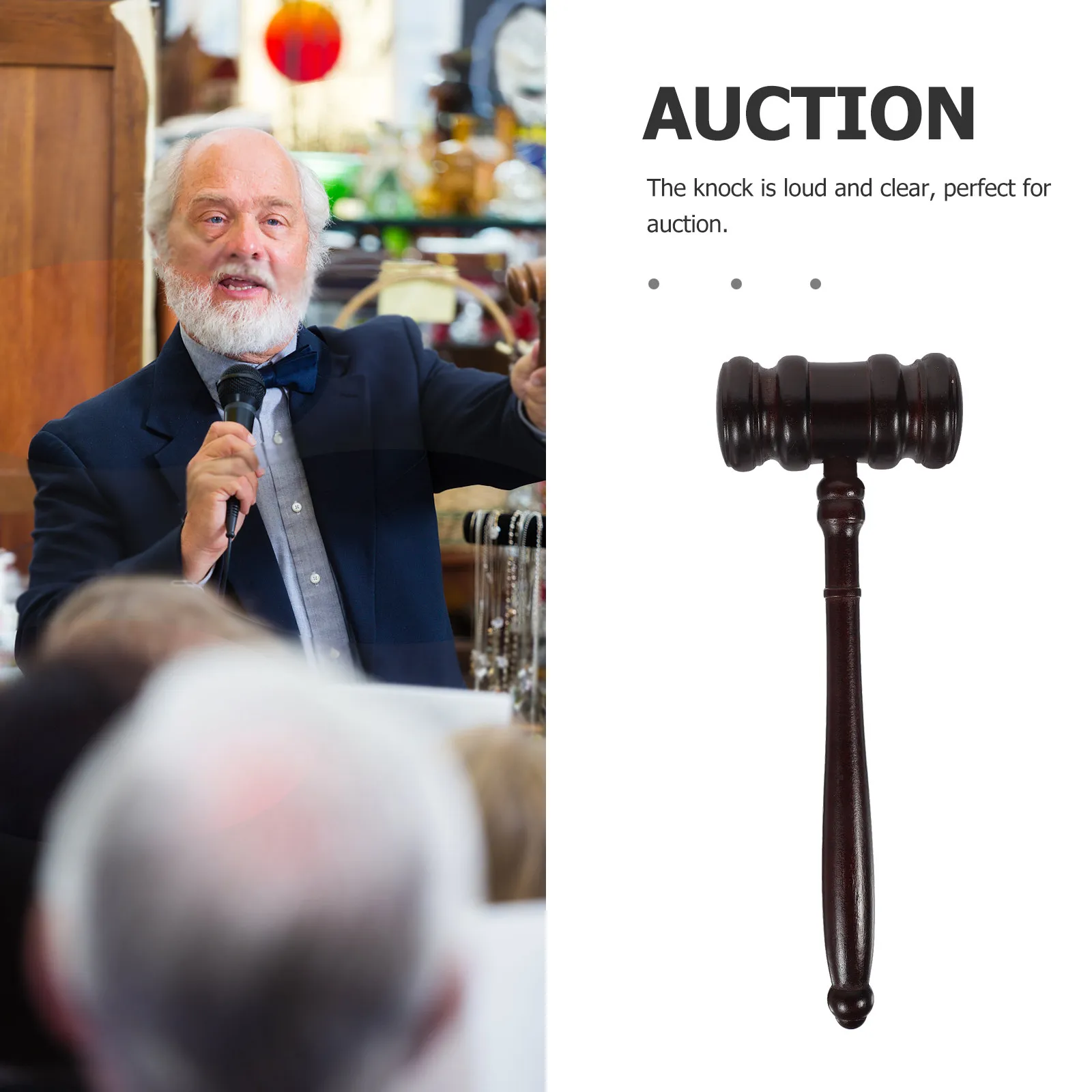 Professional Wooden Gavel Made of Hardwood Ideal for Judges Chairmen Auctioneers Clear Audible Sound