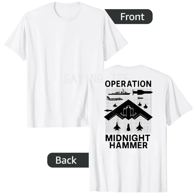 Футболка Operation Midnight Hammer с юмором, забавная футболка B2 с изображением самолета Y2k, мужская модная футболка с коротким рукавом, новинка с надписью