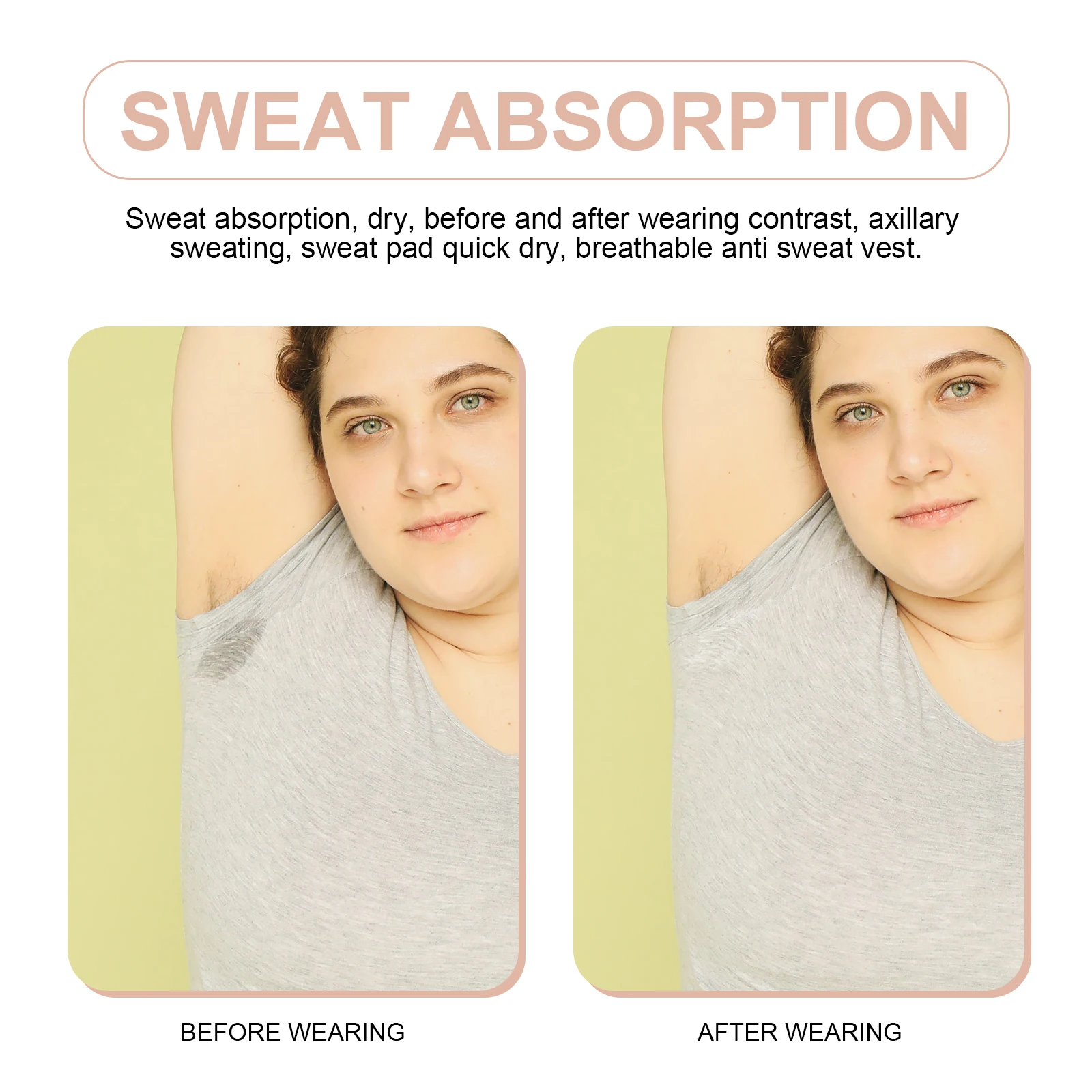 

Arm Underarm Sweat Pads Undershirts for Women Absorbent Vest Birthday Present Cotton Man