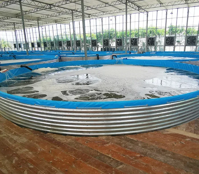 Easy to install thickened material good stability high-density canvas circular galvanized sheet fish farming tank