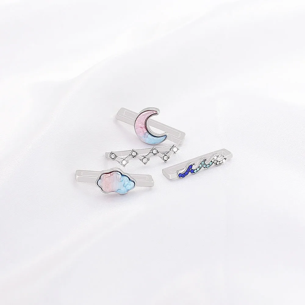 Cute Moon Heart Dog Paw Alloy Buckle Charm for Watch Silicone Wristband Personalized DIY Decoration