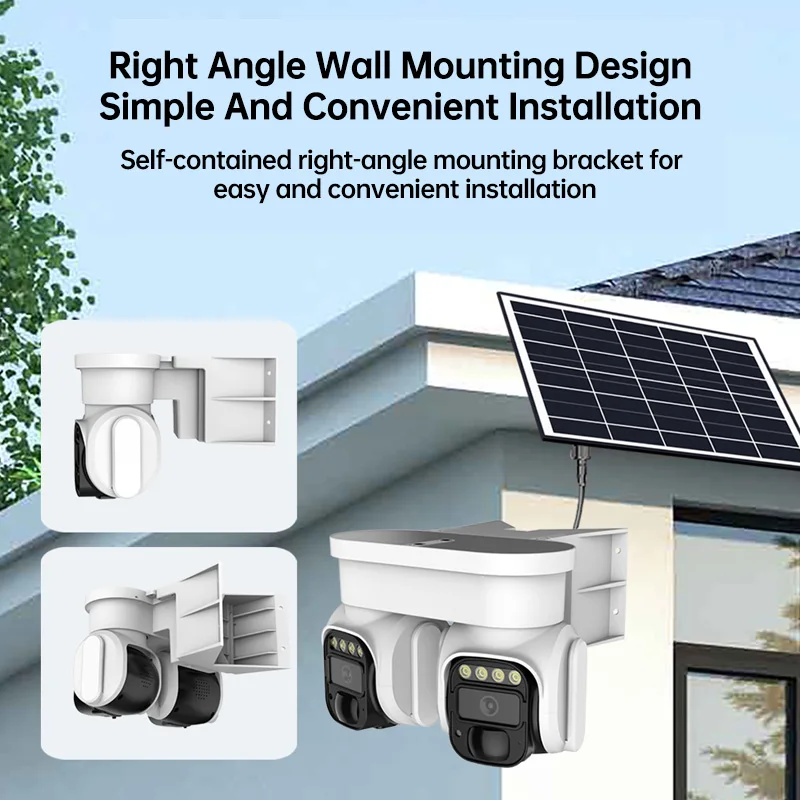 Rscamtom Solar Surveillance  360 Panoramic Surround View Human Detection Color Night Vision 4G Solar
