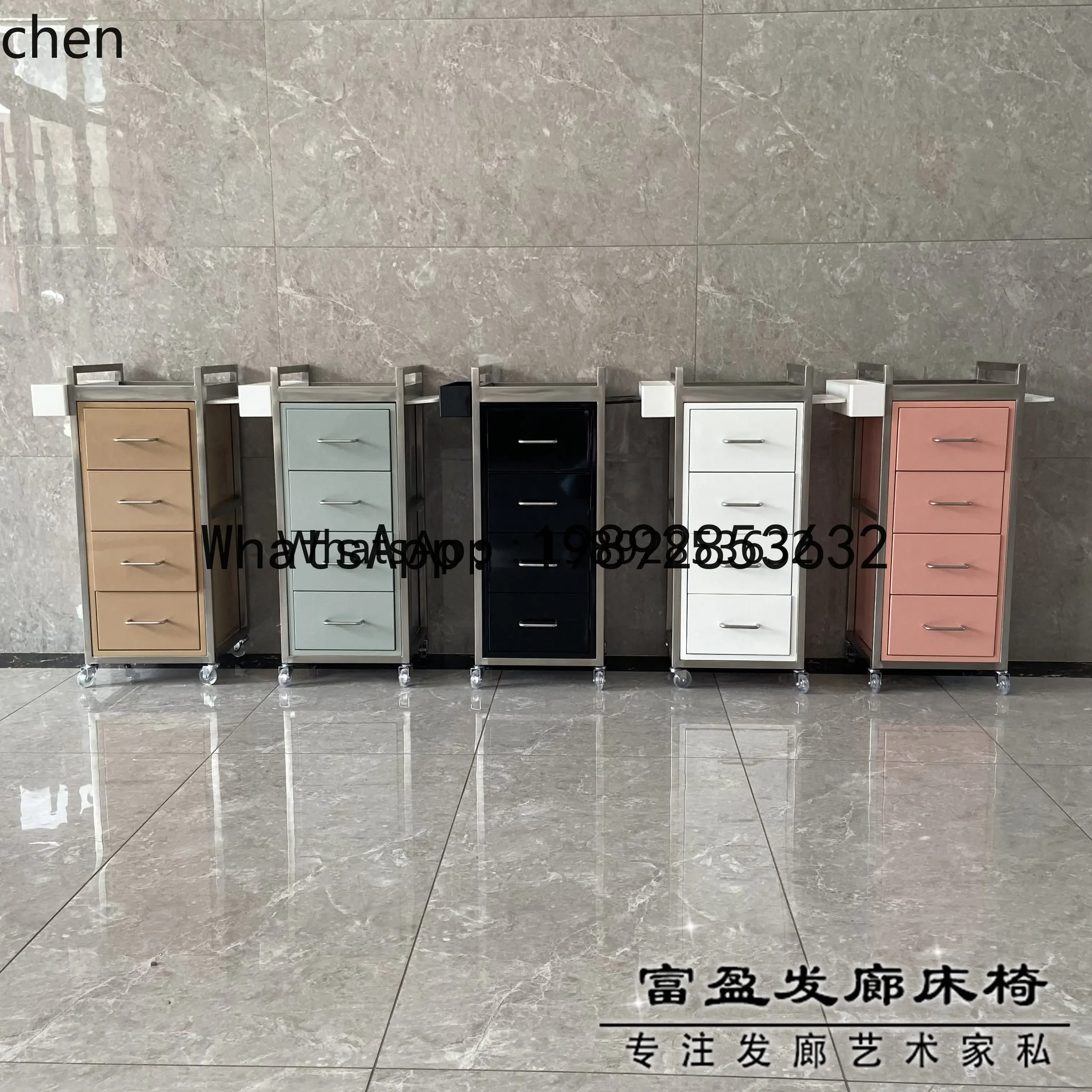 W7- stainless steel cabinet barber shop tool table hair cutting cabinet hair salon cart perm and dyeing tool cart 5