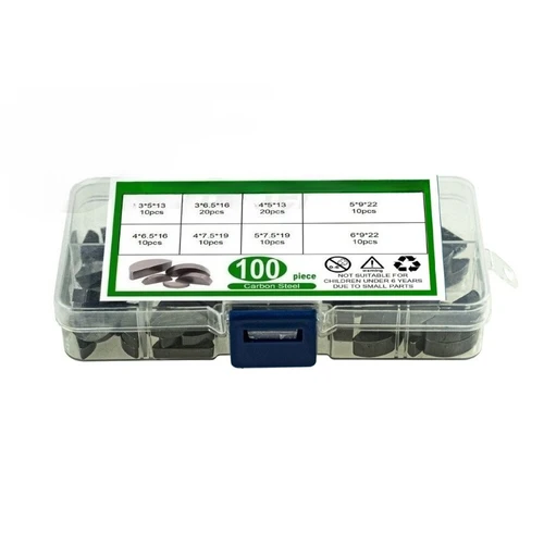 Imagen 2 del producto 100 Uds. Llaves Woodruff de 3-6mm, llaves de media luna, llave semicircular, juego de chavetero, llave de manivela de eje para cigüeñal mecánico