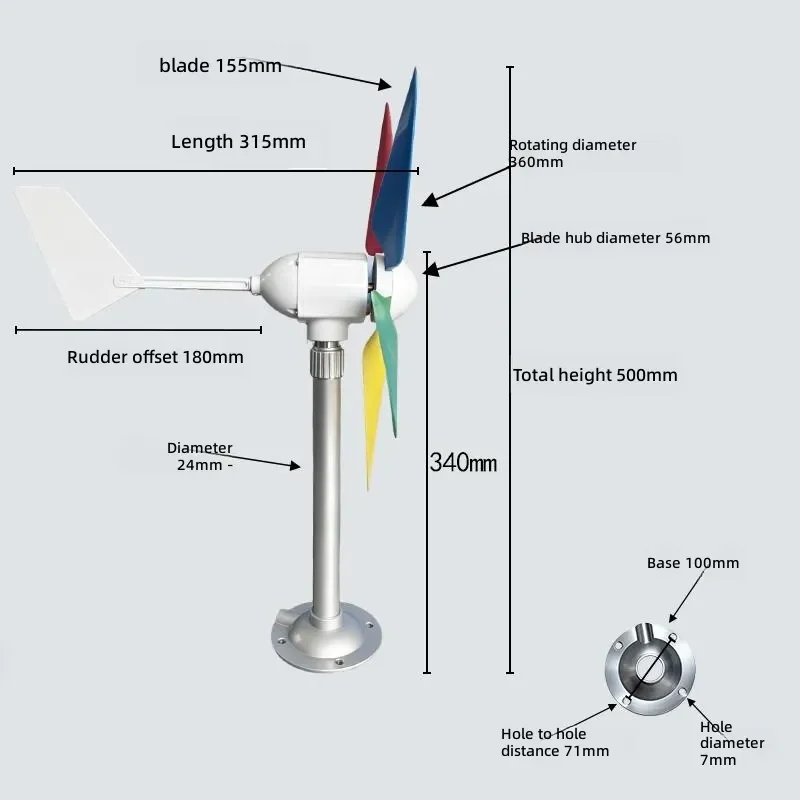 Experience the perfect blend of educational value and aesthetic appeal with this Miniature Horizontal Five-Blade Wind Turbine
