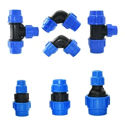 20/25/32/40/50/63mm PE Pipes Reducer Connector Transitional Coupling Elbow Tee Quick Connector Water Splitter Farm Pipe Fittings