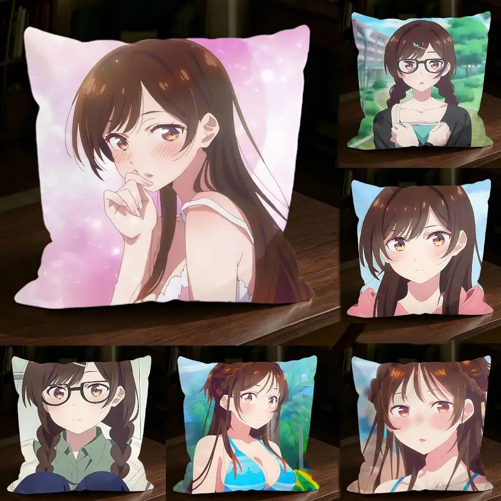 Chizuru Mizuhara Merchandise Ichinose Square Sofa Pillow Cover Solid Color Living Room Home Decor Cushion Case
