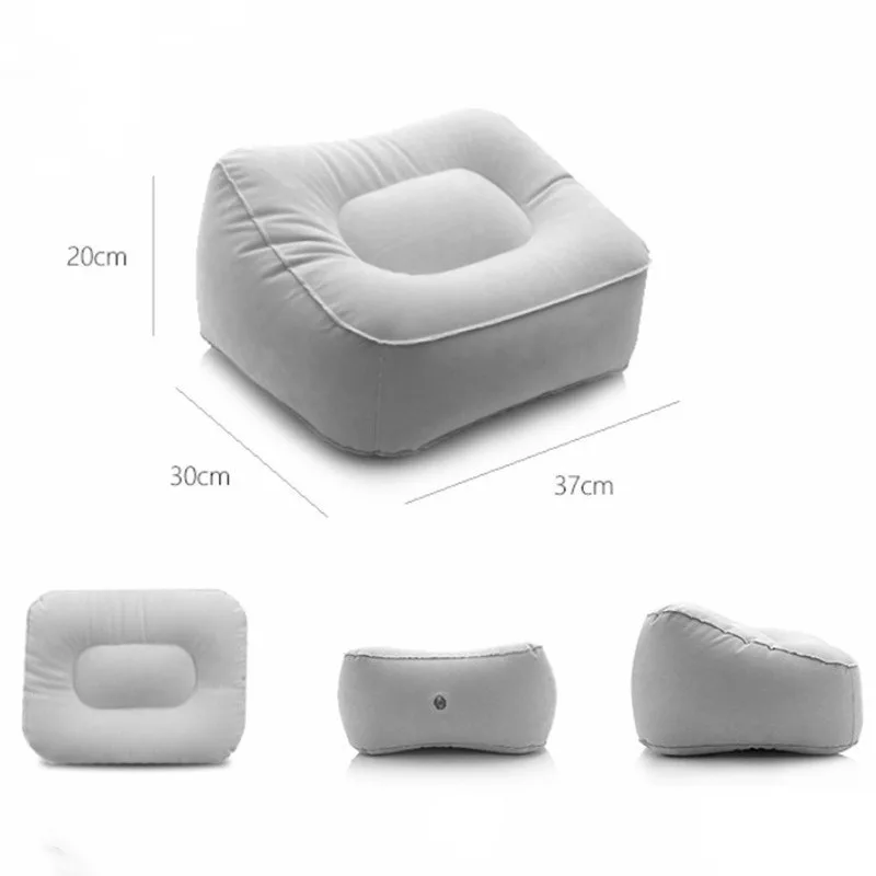 2026 New Inflatable PVC Footrest Pillow Air Cushion Ergonomic Leg Rest Relaxing Portable Foot Stool for Travel Office Under Desk