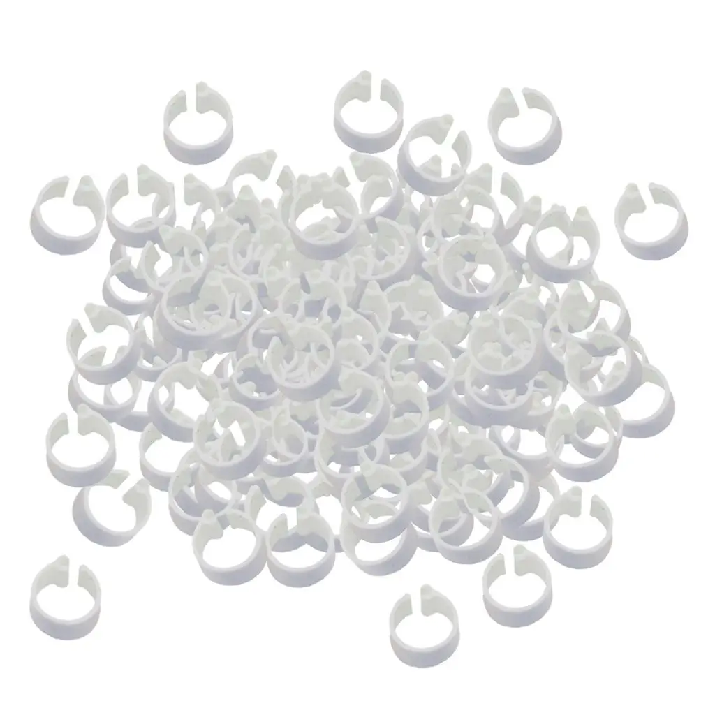 100pcs Racing Pigeon Leg Ring 8mm Aluminum Plastic Bird Snap Ring 8mm