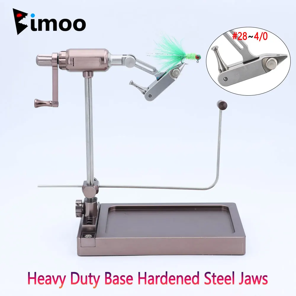 Bimoo 360° Rotation Fly Tying Vise Hardened Seel Jaws Jig Fishing Lure Maker Tools Bobbin Holder Threader Whip Finisher Scissors