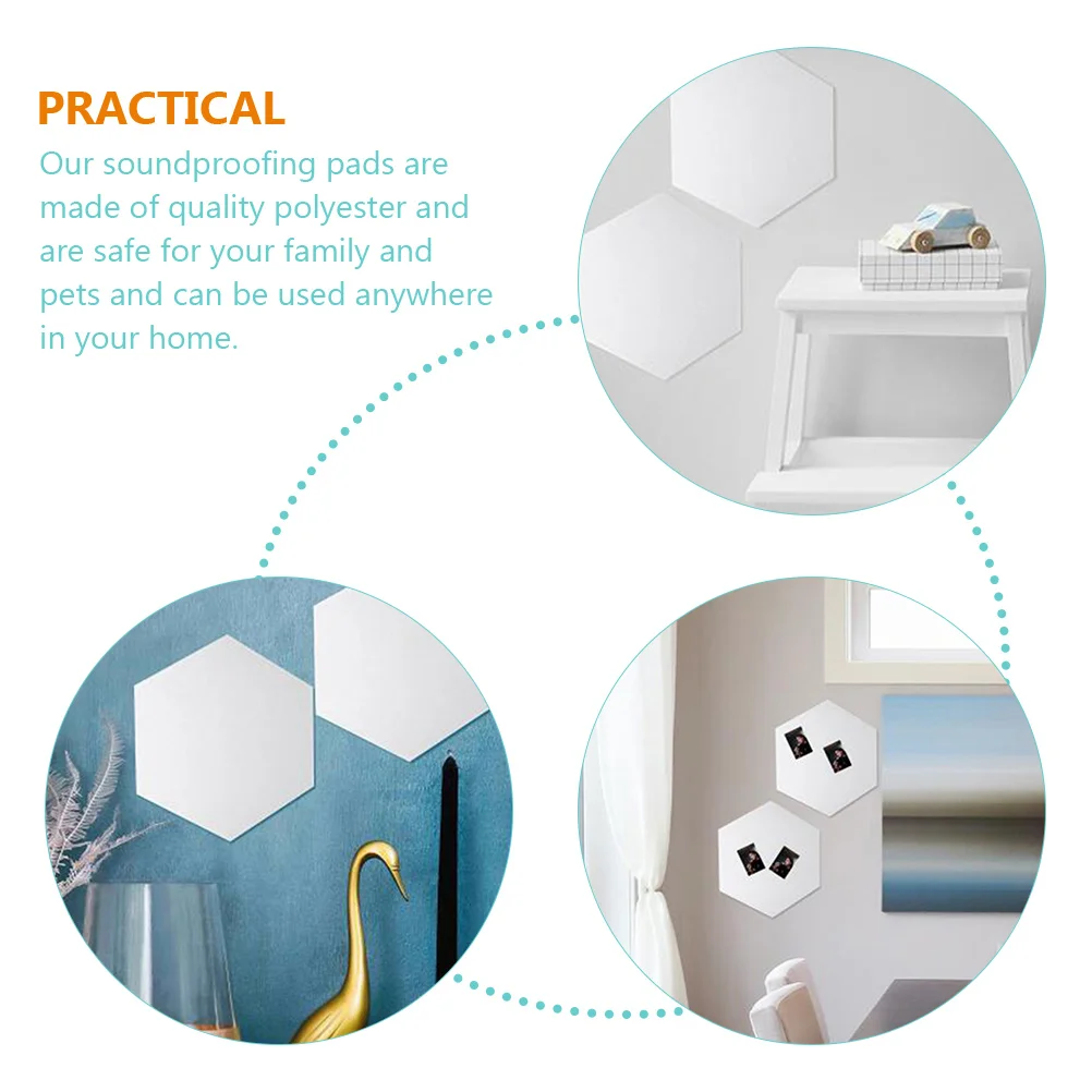 

Wall Mount Decorative Panel Soundproof Panels Dampening Hexagon Acoustic Self-adhesive Absorption Boards Soundproofing Diy