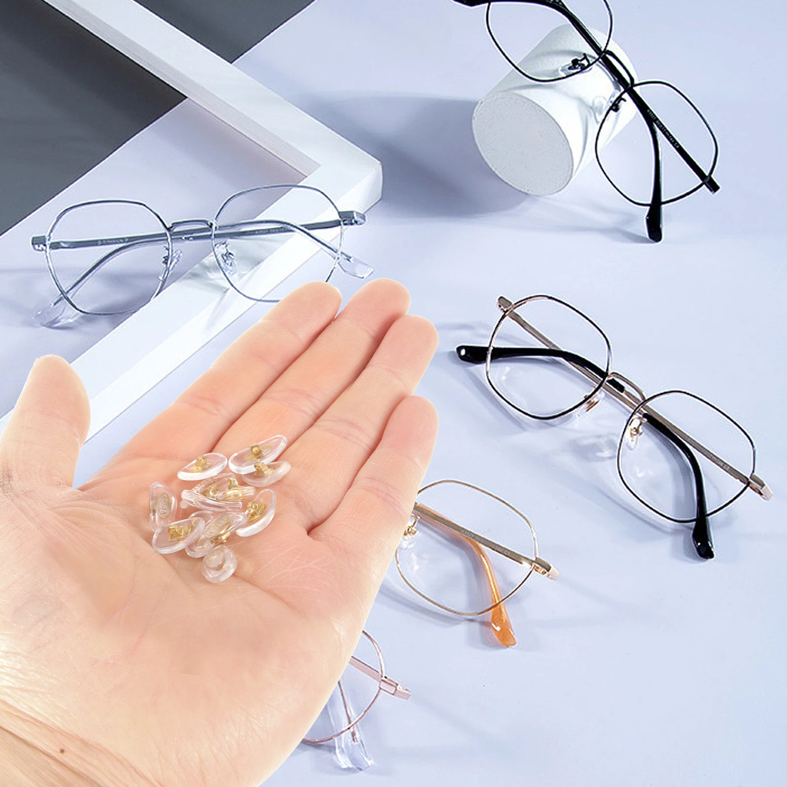 

25 Pairs Nose Replacement Eyeglass Nose Pads Universal Use Silica Gel Anti Slip Glasses Accessories For Sunglasses