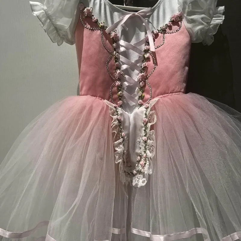 ins handmade kids Ballet dress girl's gauze skirt giselle performance costume adult and child boutique kids wedding party dress