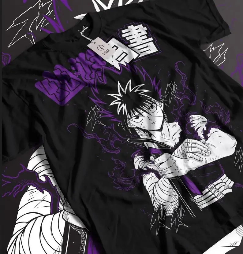 Vintage Anime Shirt,YYH Unisex T Shirts, Yusuke, Hiei