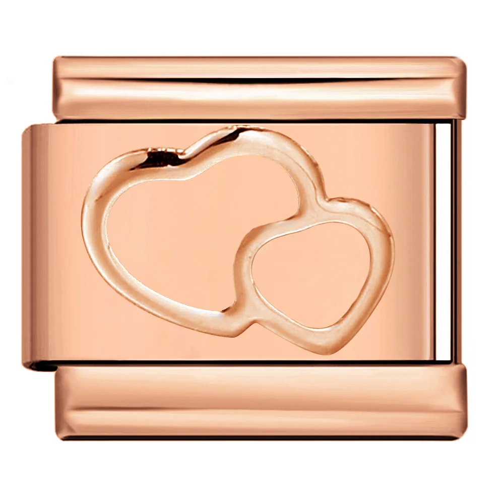9mm Modisches Friedenszeichen-Symbol Katze Schmetterling Kreuz DIY Roségoldfarbener Schmuck Edelstahl-Anhänger für italienische Armbandherstellung DIY – Detail 5