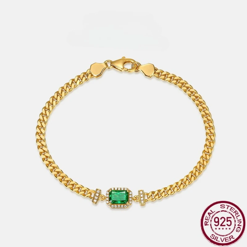 

Новый браслет из чистого серебра S925 с ледяной цветочной огранкой из высокоуглеродистого бриллианта, изумруд ручной работы, европейские и американские свадебные украшения