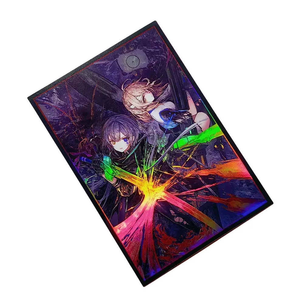 63x90mm 50PCS Holographic Card Sleeves YUGIOH Card Sleeves Illustration Anime Protector Card Cover for Board Games Trading Cards