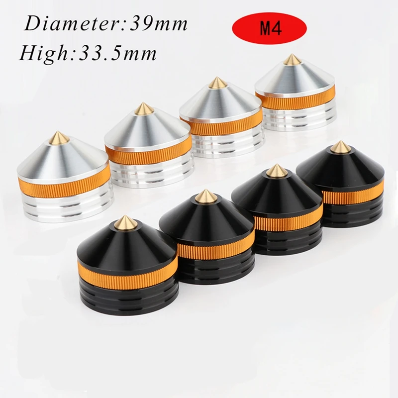 4Pcs Speaker Stand Feet Pad Metal Spikes Cone Floor Foot Nail For Loudspeakers Shoes Spike Shock