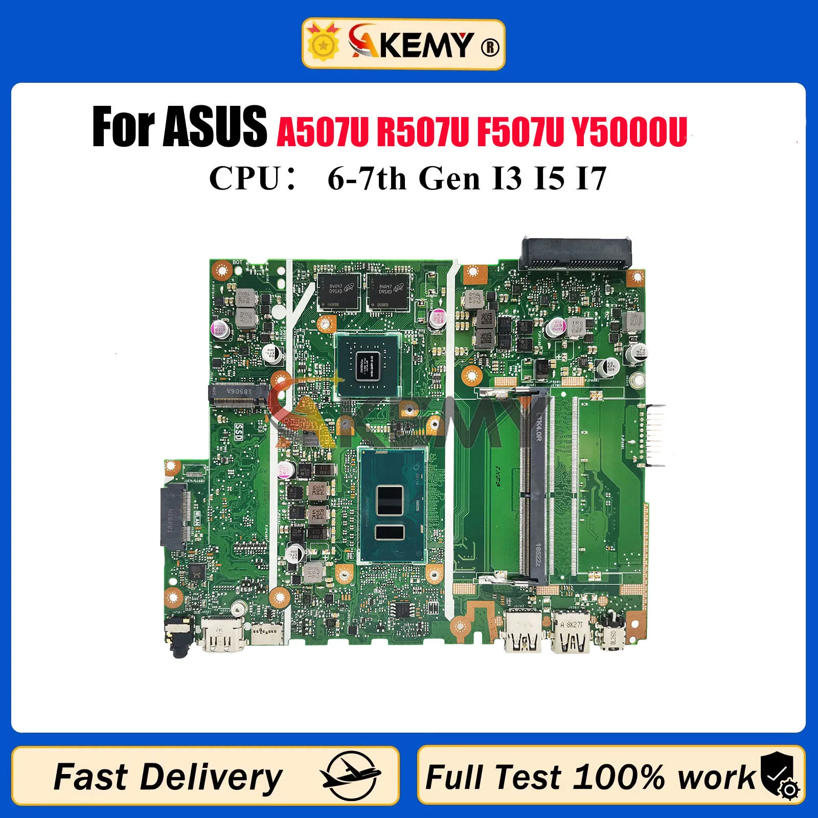 

X507UB Laptop Motherboard For ASUS X507U A507U R507U F507U Y5000U X507UB X507UAR X507UBR X507UF X507UFR Mainboard I3 I5 I7 CPU