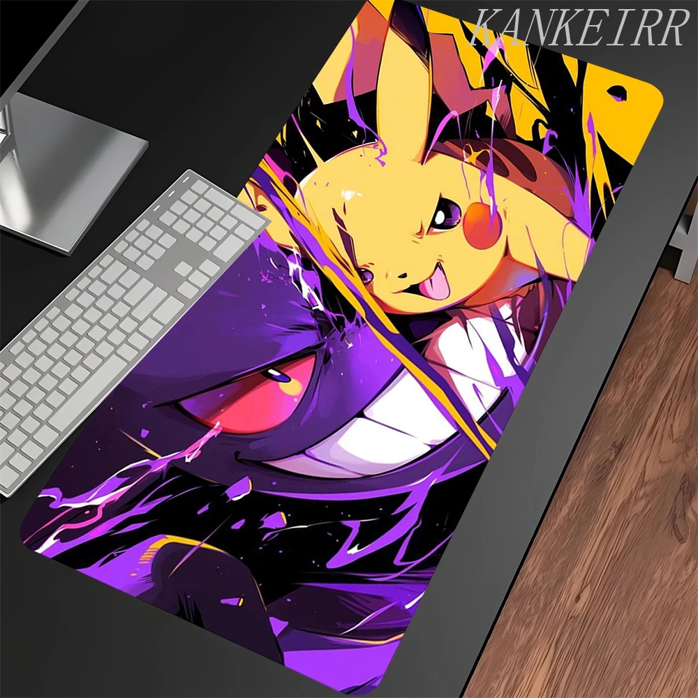 Tapis de souris grand clavier de jeu Gamer p-pokemons tapis de souris sur la Table vitesse tapis de bureau Kawaii Anime PC tapis g-gengars tapis de souris