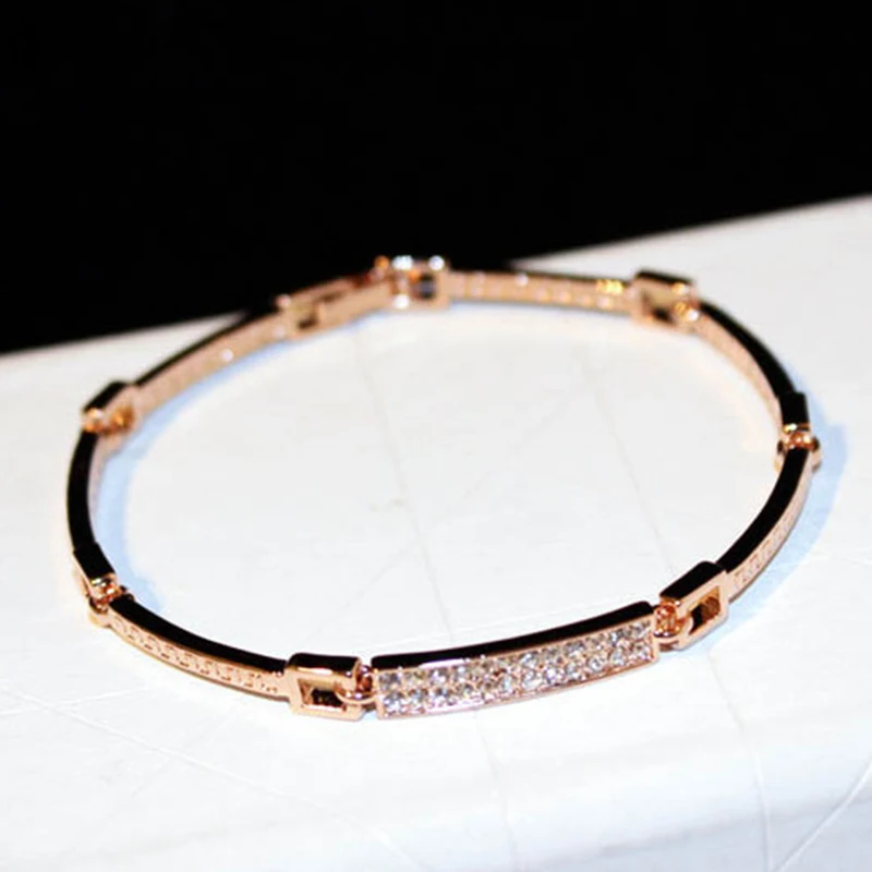 

Fashion Korean Version Rhinestone Inlay Geometric Bracelet Bangle For Women Jewelry