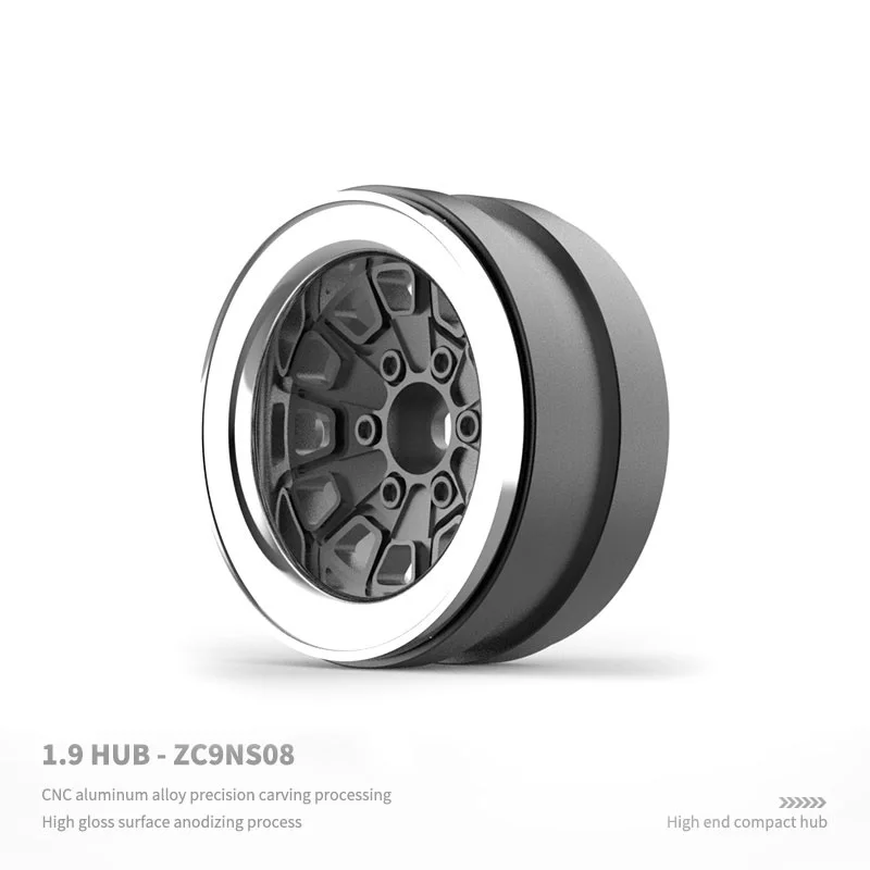 2 1.9-inch Metal Wheels Hub Electroplated Retro Shadow Wheel CNC Aluminum Alloy for RC Crawler Car Traxxas TRX4 AXIAL SCX10 DIY