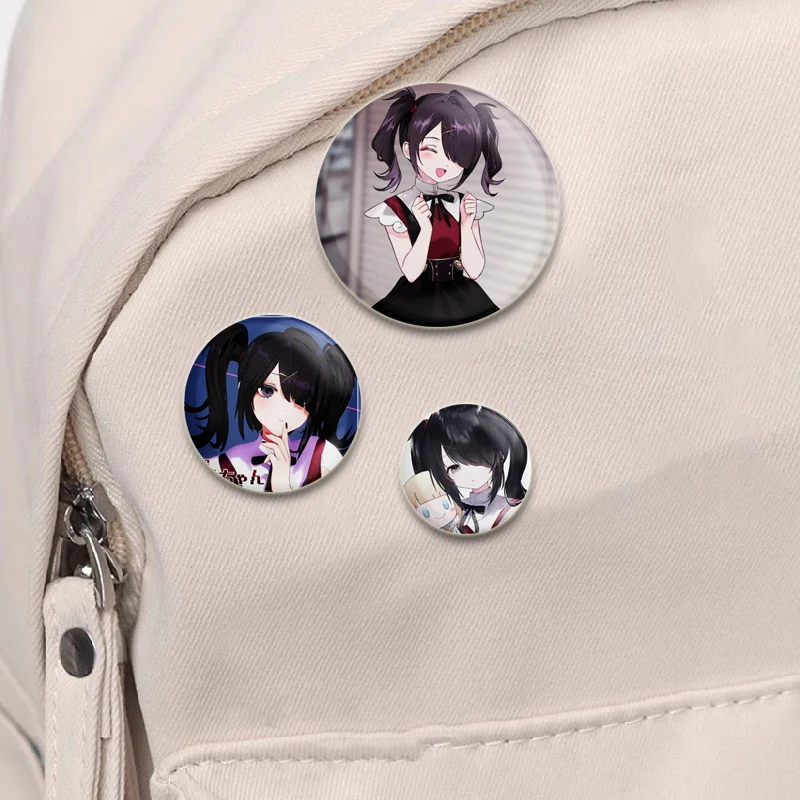 Cute Game Anime Badge Needy Streamer Overload Ame-chan Pins Round Cartoon Brooches for Backpack Accessories Collection Gifts