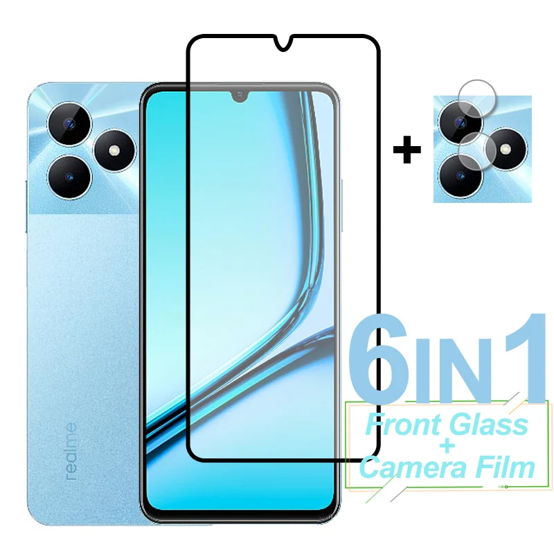 

For Realme Note 50 Glass Screen Protector Full Cover Tempered Glass Protective Phone Camera Lens Film On For Realme Note 50