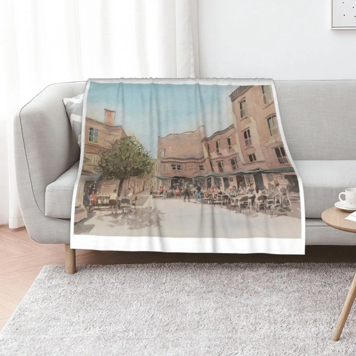 

Café Scene, Bordeaux, France Throw Blanket Winter beds wednesday Sofa Throw anime Blankets