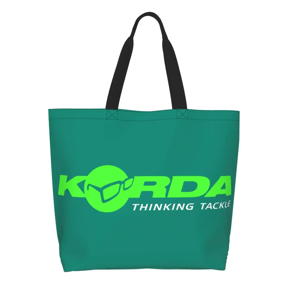 

Korda Fishing Logo Groceries Shopping Bag Canvas Shopper Tote Shoulder Bag Big Capacity Portable Fish Fisherman Gift Handbag