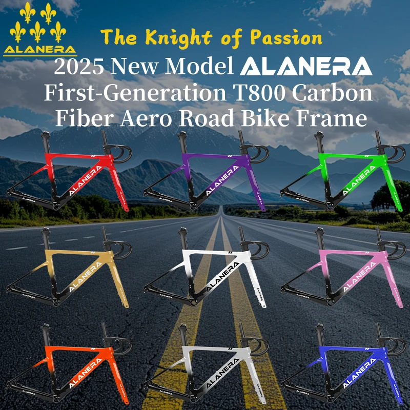

ALANERA T800 Carbon Fiber Full internal cable routing and12° drop handlebars Aero Road Bike Frame Road Bike Frame Components