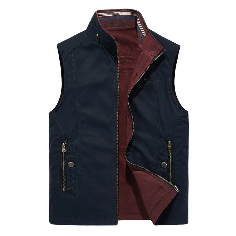 New Reversible Men's Vest for Spring and Autumn Seasons Outdoor Photography Loose Sport Sleeveless Tank Top Sweetheart