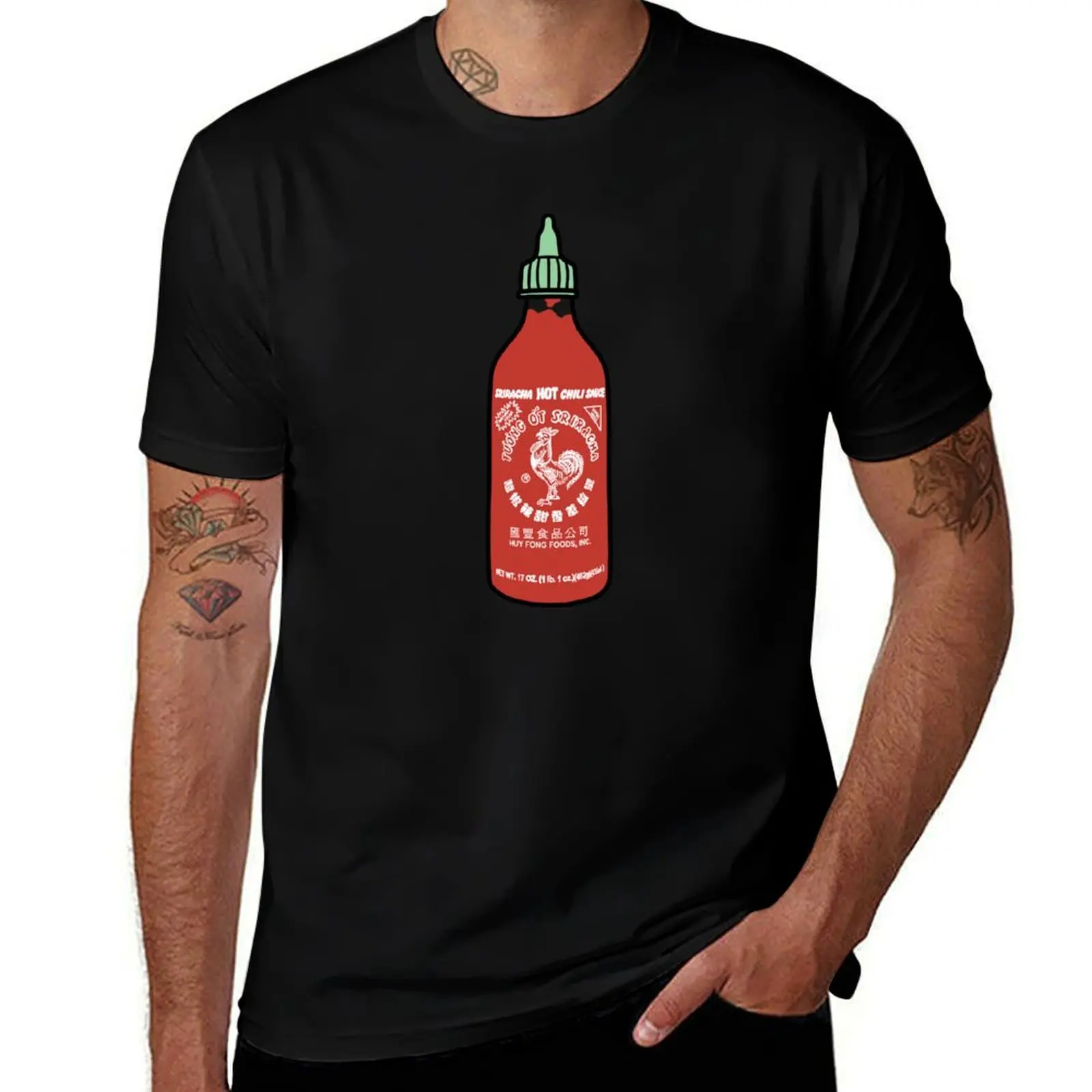 Camiseta de salsa picante de Siracha, camisetas gráficas vintage de anime, camisetas de verano, camiseta de gran tamaño para hombres
