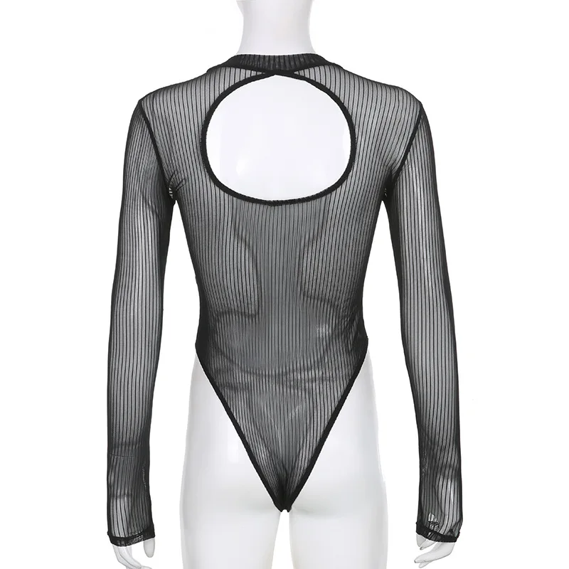 2025 Frühling Neuer Sexy Transparenter Netz-Jumpsuit mit Rückenausschnitt für Nachtclubs im Auslandshandel – Detail 16