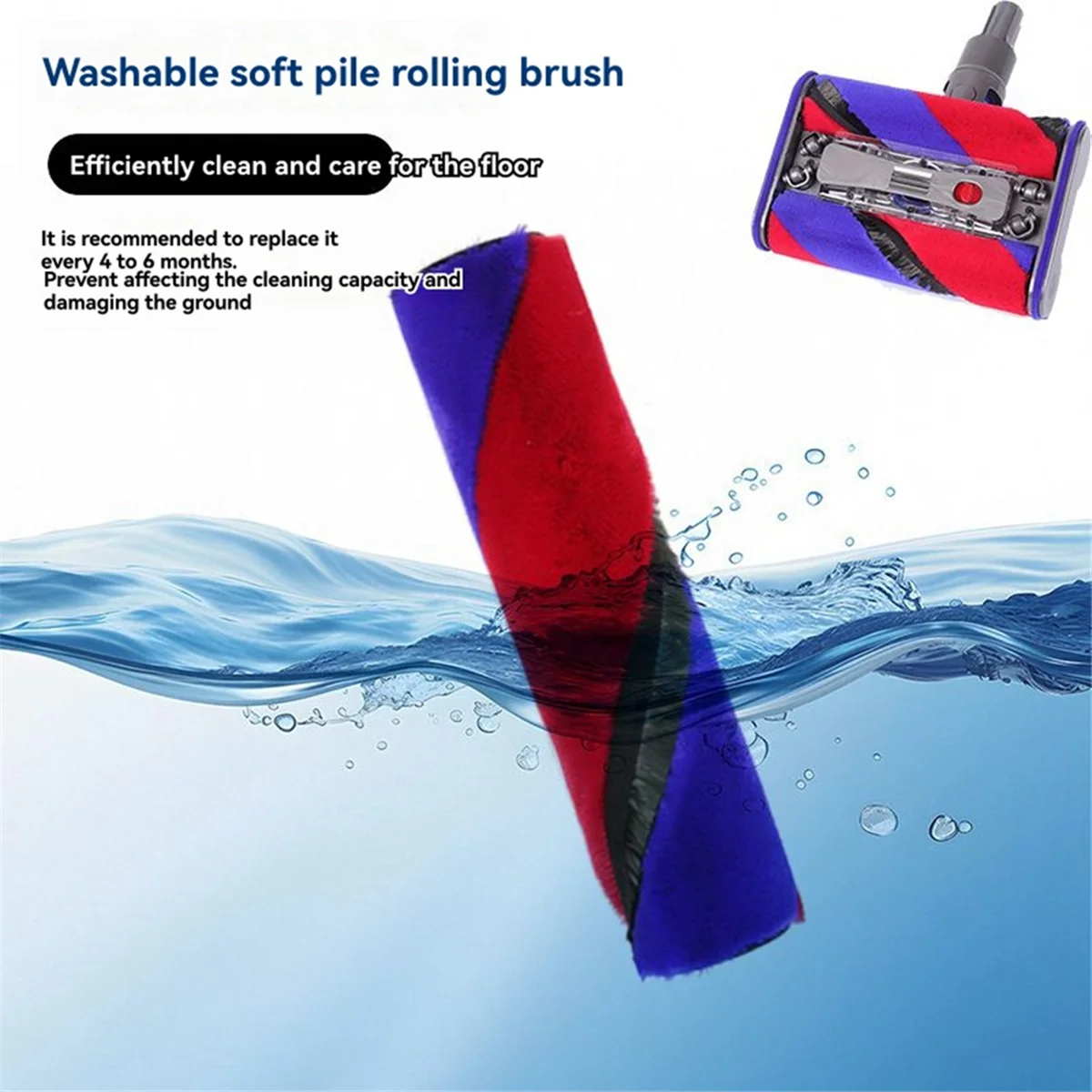 EAS-2 uds cepillo de doble rodillo de terciopelo suave Compatible con accesorios de aspiradora Dyson SV19 Omni-Glide