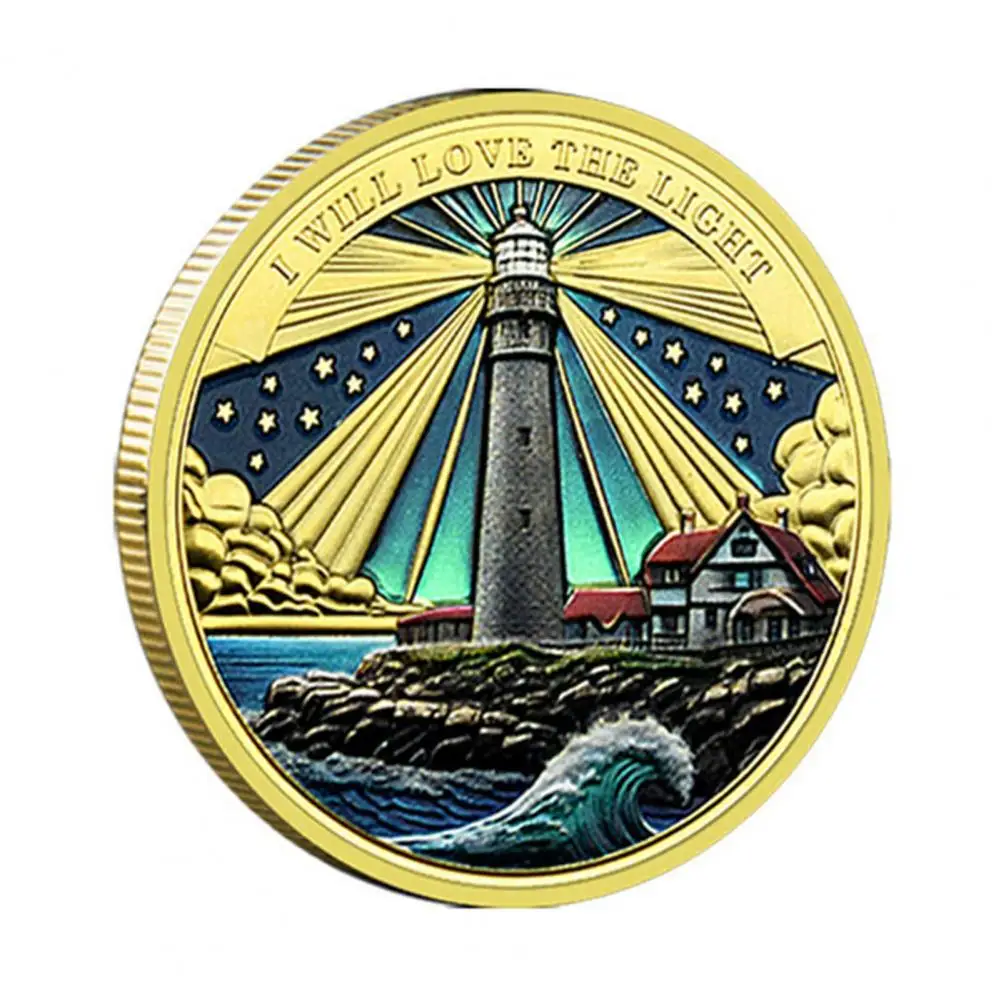 Coin Nautical Lighthouse Ocean Metal Collectible Coin for Long Voyage Travel Souvenir Commemoration Inspiring Tourist Keepsake