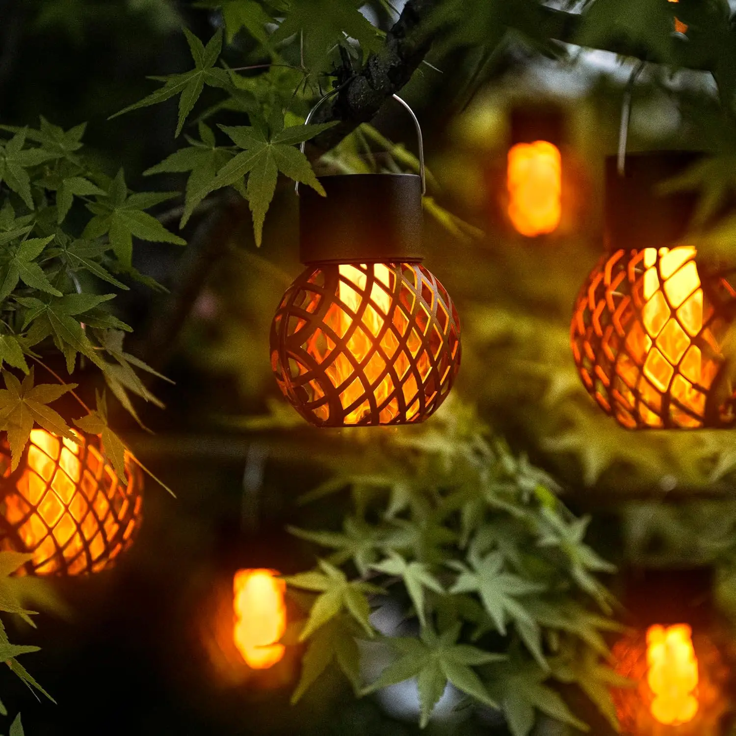 

Solar Lights Outdoor Waterproof 4/8pcs Solar Hanging Lights with Flickering Flame Outdoor Solar Lights for Yard Patio Camping