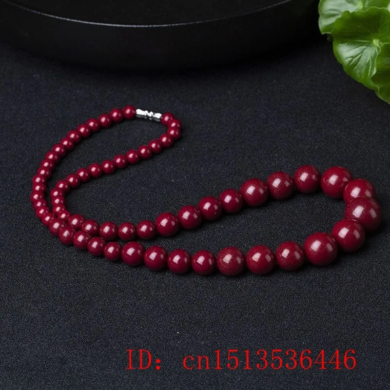 Natural Red Jade Beads Cinnabar Tower Chain Necklace Jadeite Jewelry Fashion Charm Accessories Lucky Amulet Gifts Women Her Men