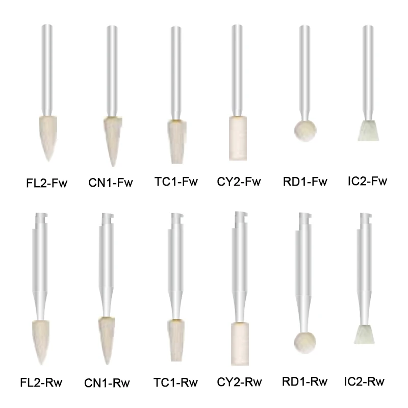 5pcs Dental White Stone Burs Teeth Polishers Handpiece Burs FG Shank/RA Shank Dental Instrument