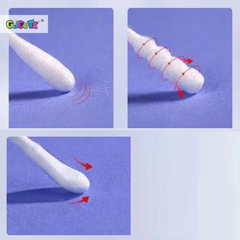 

200 шт./кор., многофункциональные флуоресцентные тампоны с двойной головкой, бесплатные чистящие тампоны, ватные палочки, принадлежности для кормления детей, детский ватный тампон