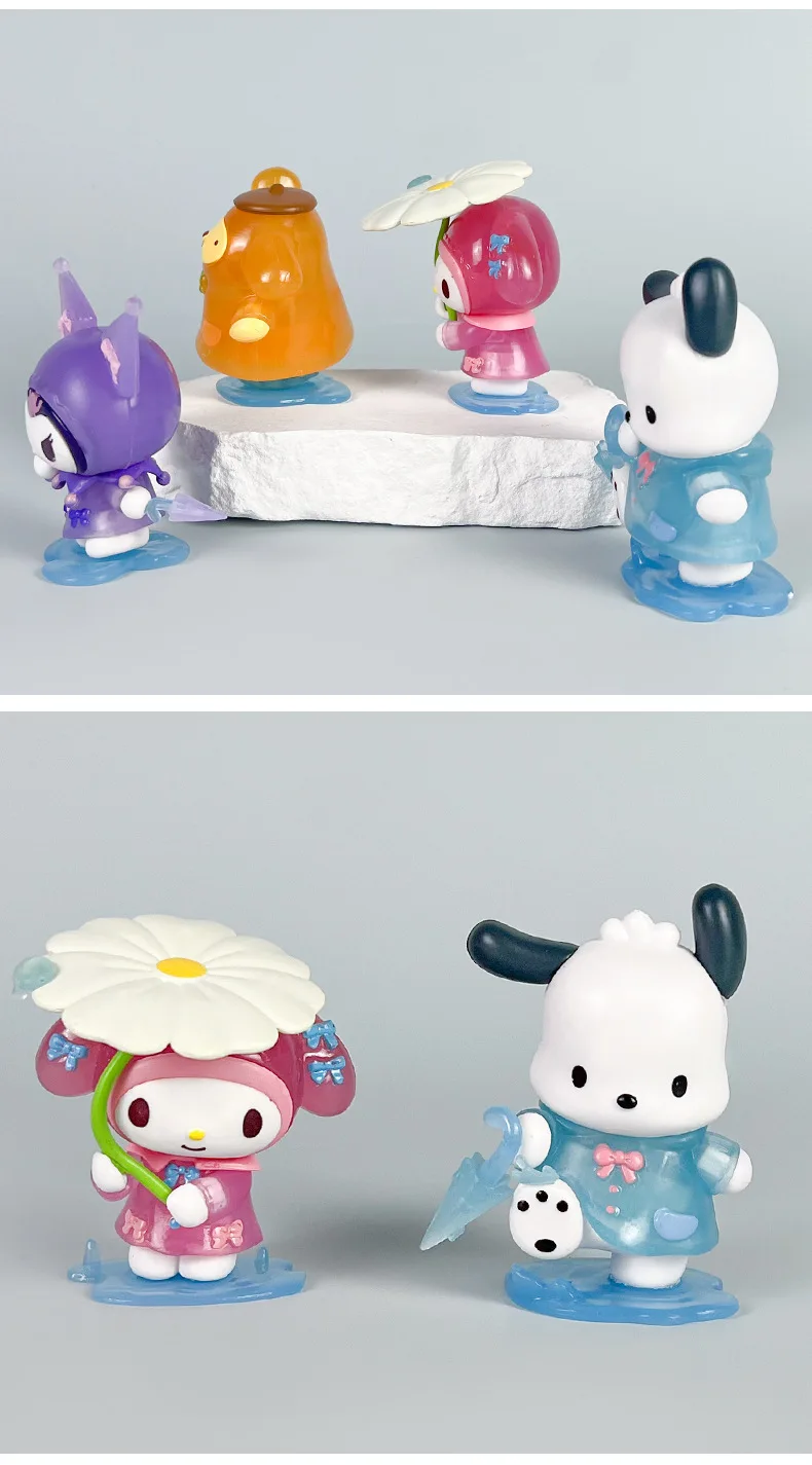 Sanrio figure Kulomi blind box rainy day Melody tide play animation figure Pacha dog cartoon ornament
