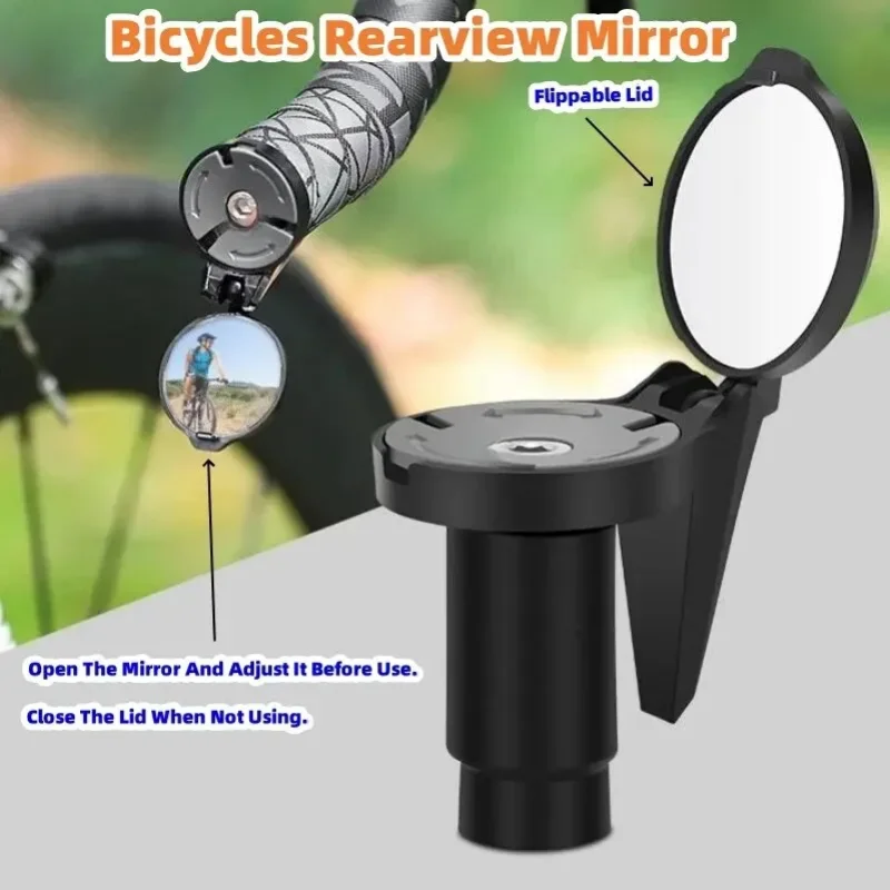 Bicycle 1PC/1Pair Rear View Convex Mirror Handlebar Drop Bar Mount Acrylic Lens Back Sight Reflector Light Weight