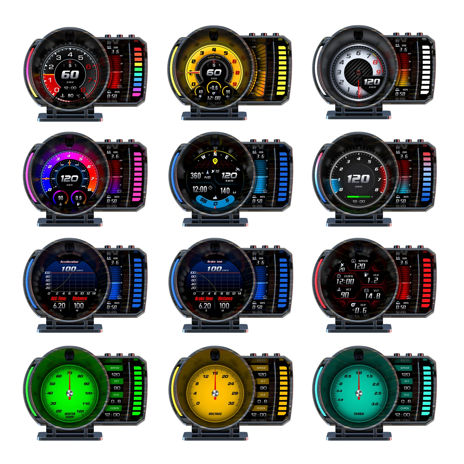 2026 Newest Mutli-function P28 Smart OBD2 Digital Speed Meter GPS HUD Gauge Head Up Display