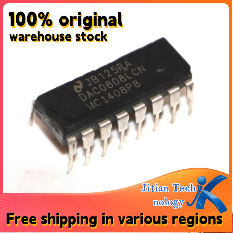 100% original inventory 10PCS DAC0808LCN DAC0808 PDIP16 DC motor speed controller chip Channel direct sales