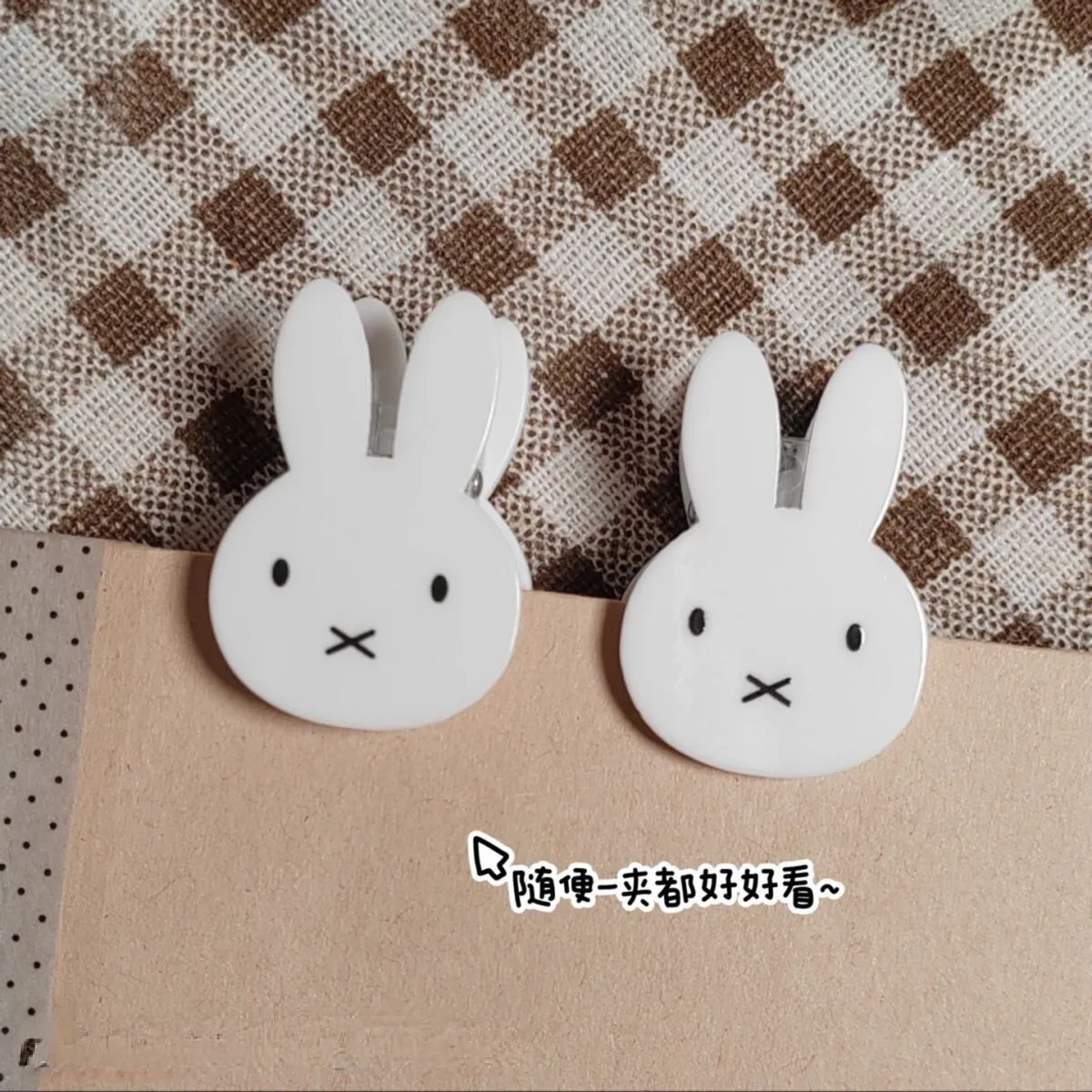 Miffy Acryl-Kawaii-PP-Clips zum Befestigen von Testpapieren, zur Aufbewahrung von Haftnotizen und Tagebüchern von Schülerinnen sowie zur Organisation von Dokumenten. – Detail 2