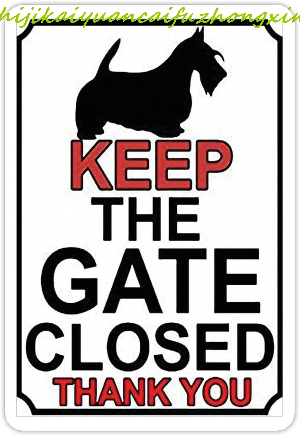 Aluminum Sign Keep The Gate Closed Thank You Scottie Dog Theme Aluminum Metal Sign Tin Metal Street Yrad Sign Decor for Outdoor