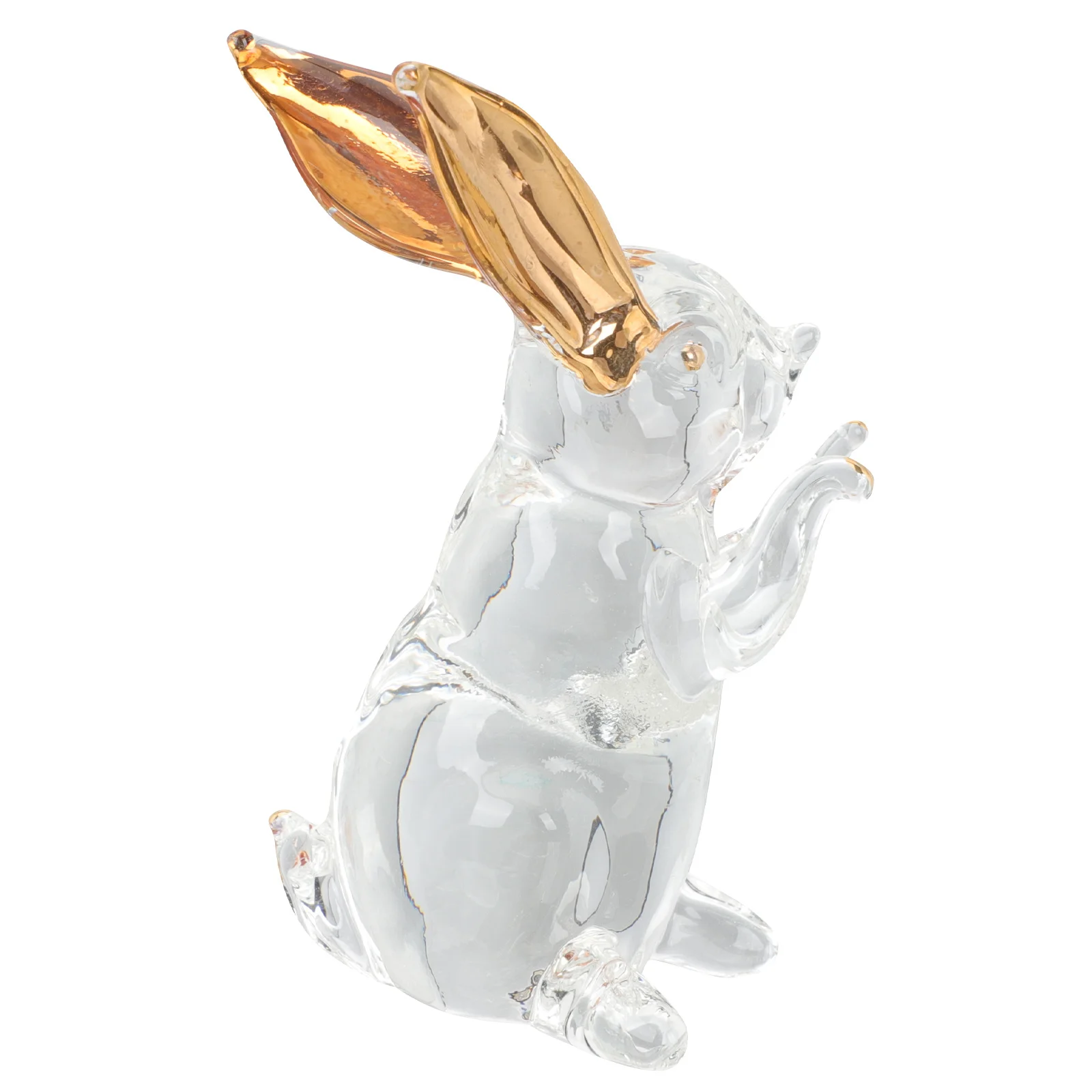 

Glass Sculpture Elegant Bunny Ornament for Desktop Home Decor Wedding Romantic Atmosphere Glass Animal Statue