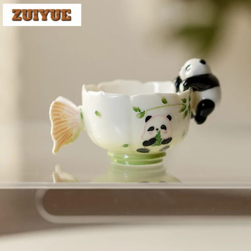 100ml Hand-painted Panda Teacup Retro Tea Bowl Jug Tea-tasting Smelling Cup Jianzhan Master Cups Green Tea Chinese Tea Set