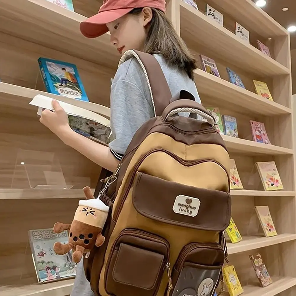 Cute Capybara Schoolbag Adjustable Strap Waterproof Versatile Backpack Large Capacity Shoulders Bag Unisex